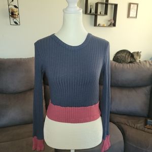 Vintage 90s Abercrombie and Fitch color Block crop top